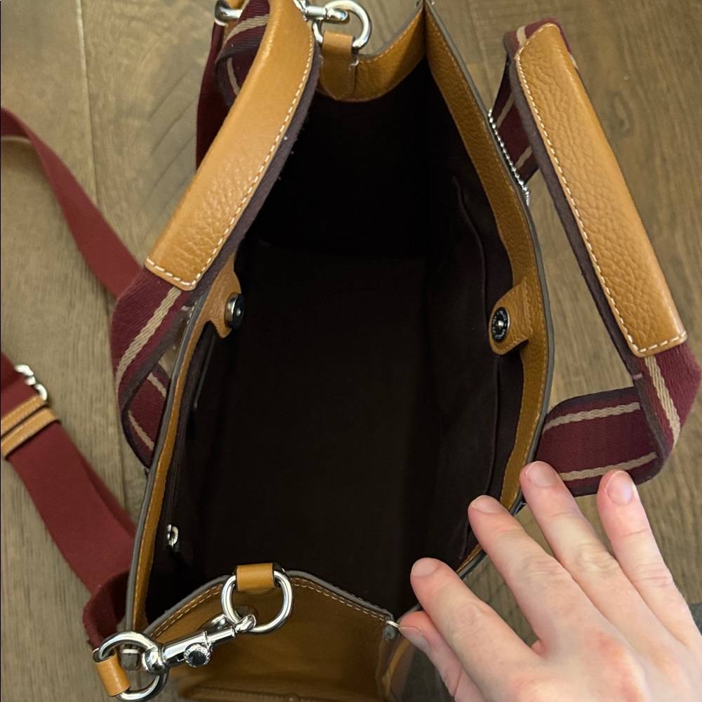 Coach Smith Leather Tote Bag with Burgundy Strap - Picture 7 of 9